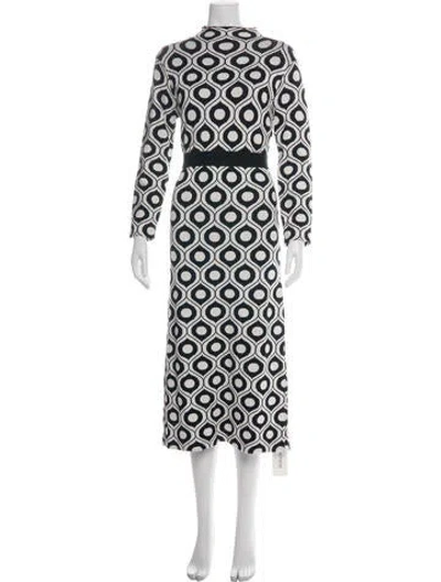 Pre-owned Kitri Printed Midi Length Dress In Black