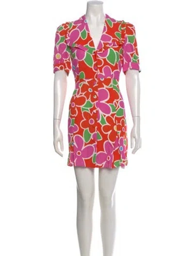 Pre-owned Kitri Printed Mini Dress In Orange