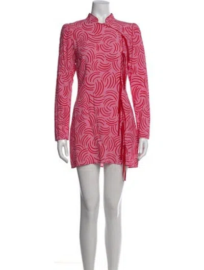 Pre-owned Kitri Printed Mini Dress In Pink