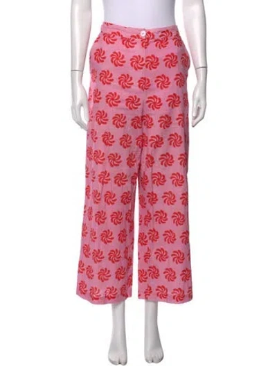 Pre-owned Kitri Printed Wide Leg Pants In Pink