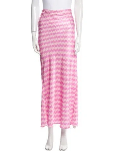 Pre-owned Kitri Silk Long Skirt In Pink
