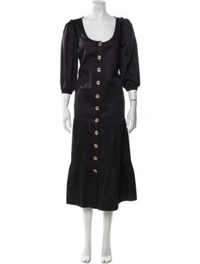Pre-owned Kitri Square Neckline Midi Length Dress In Blue