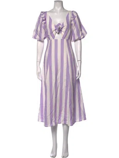 Pre-owned Kitri Striped Midi Length Dress In Pink