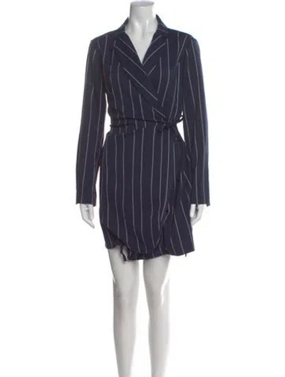 Pre-owned Kitri Striped Mini Dress In Blue