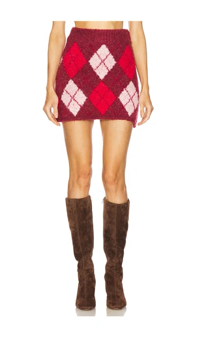 Kitri Susan Mini Skirt In Burgundy