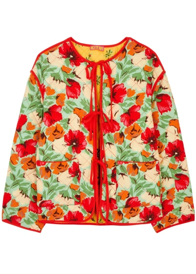 Kitri Theodora Floral-print Reversible Jacket In Multicoloured