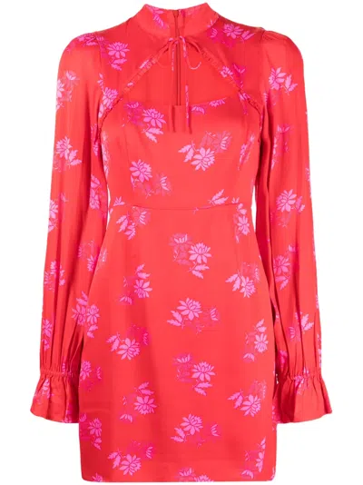 Kitri Valentina Floral-print Minidress In Red
