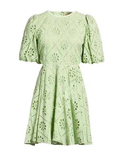 Kitri Woman Mini Dress Light Green Size 12 Cotton