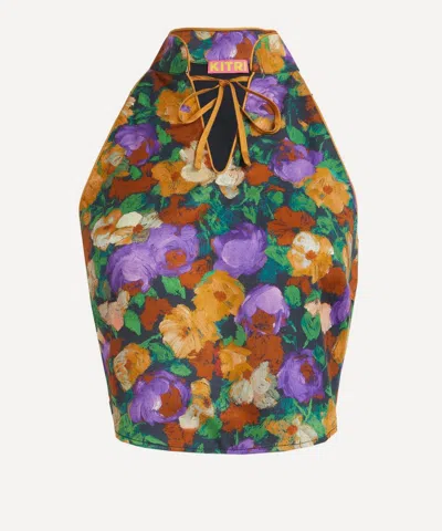 Kitri Women's Catriona Iris Impressionist Floral Top