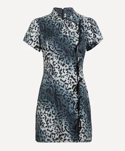 Kitri Women's Harlow Snow Leopard Print Mini Dress