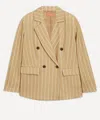 Kitri Women's Josephine Camel-stripe Double-breasted Blazer