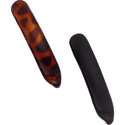 Kitsch 2-pack Assorted Ponytail Clips In Black And Tort