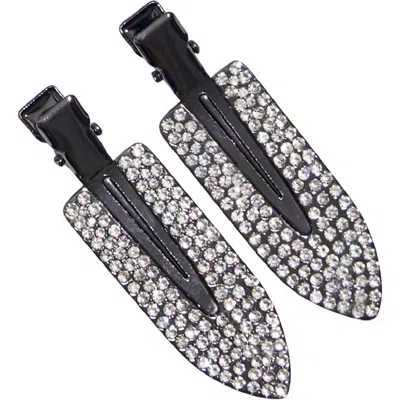 Kitsch 2-pack Embellished Creaseless Hair Clips In Hematite