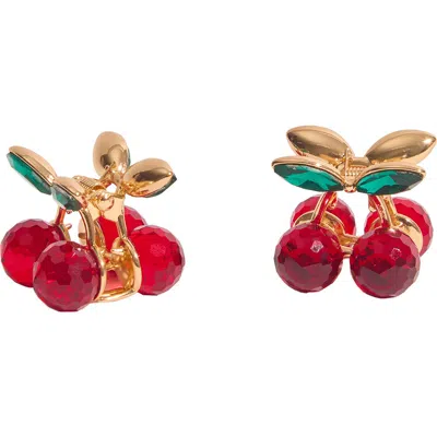 Kitsch 2-pack Mini Cherry Crystal Claw Clips In Red