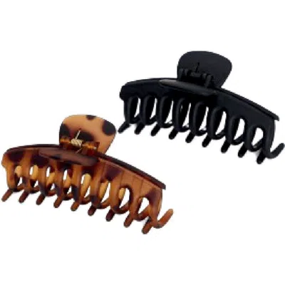 Kitsch 2-pack Oversized Claw Clips In Black And Tort