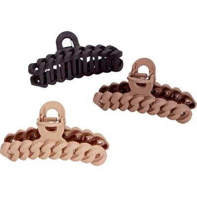 Kitsch 3-pack Assorted Chain Claw Clips In Neutral