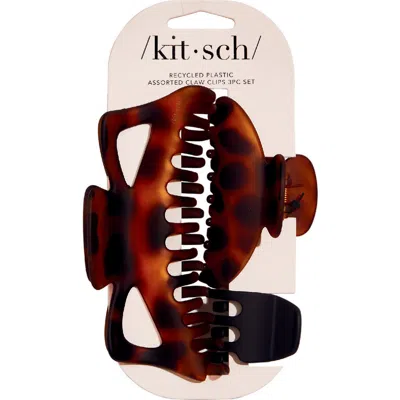 Kitsch 3-pack Assorted Hair Clips In Black And Tort