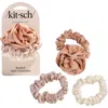 Kitsch 3-pack Assorted Rosette Scrunchies In Brown