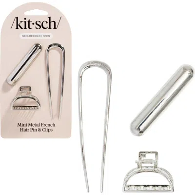 Kitsch 3-piece French Hair Pin & Clips Set In Silver