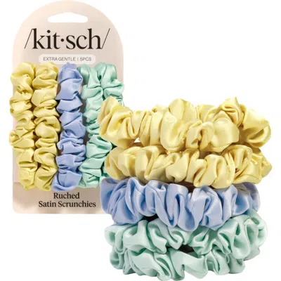 Kitsch 5-pack Assorted Ruched Satin Scrunchies In Multi