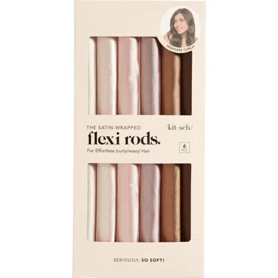 Kitsch 6-pack Satin Wrapped Flexi Rods In Rosewood