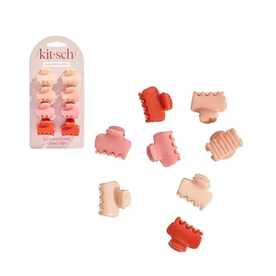 Kitsch 8-pc. Recycled Plastic Mini Cloud Clips- Assorted Cherry Value Set In Burgundy