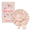 Kitsch Adjustable Oversized Satin Bonnet - Cherry Print In Red