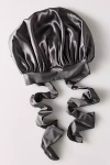 Kitsch Adjustable Oversized Satin Bonnet In Black