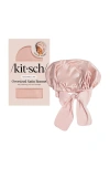 Kitsch Adjustable Oversized Satin Bonnet In Blush