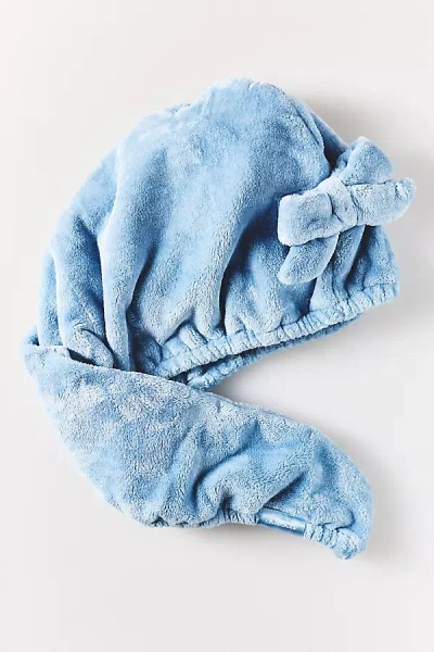 Kitsch Coastal Blue Print Plush Microfiber Hair Towel Turban