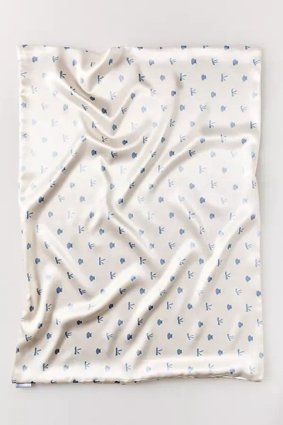 Kitsch Coastal Cottage Print Satin Standard Pillowcase In Blue