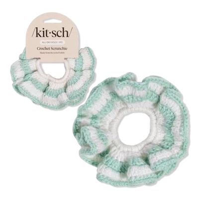 Kitsch Crochet Hair Scrunchie - Seafoam Blue In Multi