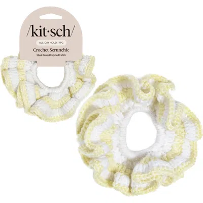 Kitsch Crochet Scrunchie In Yellow