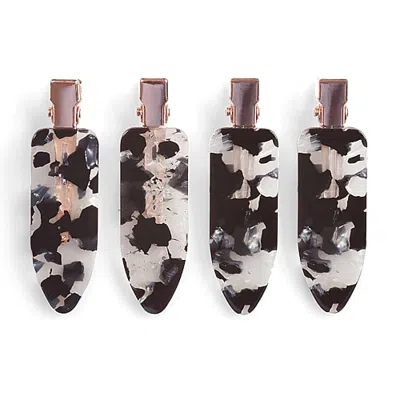 Kitsch Eco Friendly Creaseless Clip 4pc Set Black Terrazzo In Pink