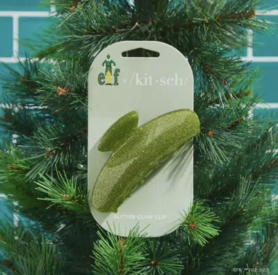 Kitsch Elf X  Glitter Claw Clip Green