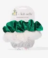 Kitsch Elf Scrunchie Set In White/green In Green