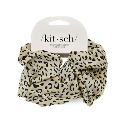 Kitsch Fabric Brunch Scrunchie Leopard In Neutral