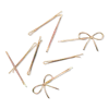 Kitsch Metal Enamel Puffy & Bow Bobby Pins - Rosewood, Set Of 8