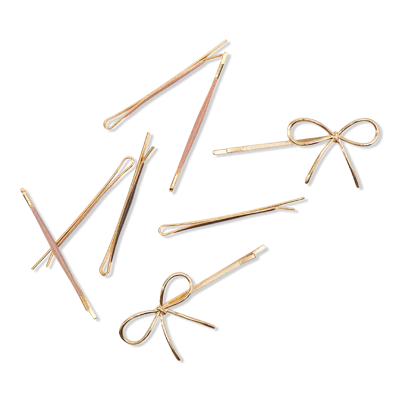 Kitsch Metal Enamel Puffy & Bow Bobby Pins