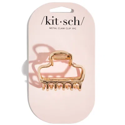 Kitsch Metal Medium Open Shape Puffy Claw Clip - Gold In White