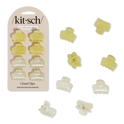 Kitsch Mini Jelly Cloud Clips Set - Pearlized Cream & Butter Yellow In Multi