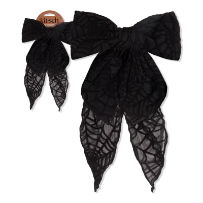 Kitsch Oversized Bow Hair Clip - Spiderweb