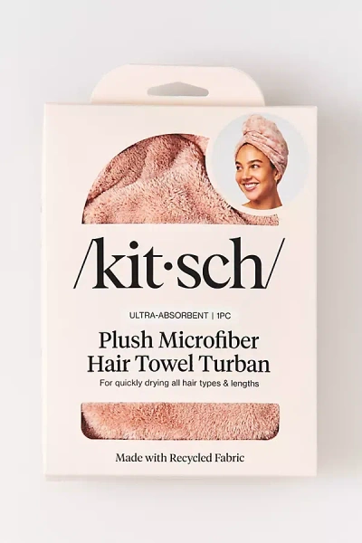 Kitsch Plush Microfiber Hair Towel Turban In Gray