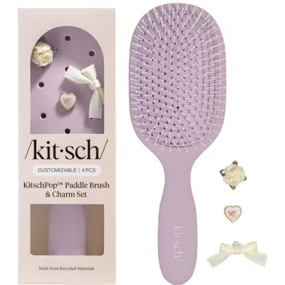 Kitsch Pop™ Paddle Brush & Charm Set In Purple
