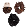 Kitsch Recycled Fabric Brunch Scrunchies - Black & Chocolate