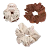 Kitsch Recycled Fabric Brunch Scrunchies - Cream & Camel