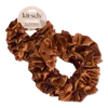 Kitsch Recycled Fabric Ruffle Scrunchie - Camel In Brown