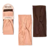 Kitsch Recycled Fabric Wide Twist Headbands 2pc Set - Rosewood In Brown