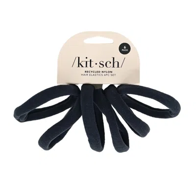Kitsch Recycled Nylon Thick Elastics 6pcs Black