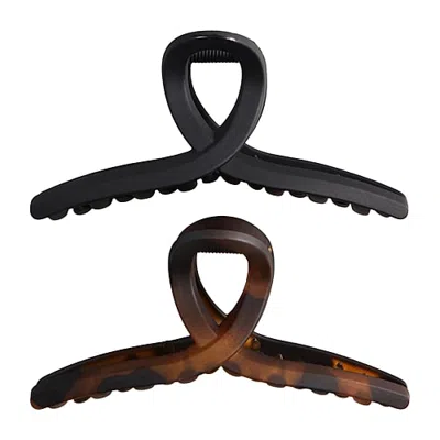 Kitsch Recycled Plastic Large Loop Claw Clips 2pc In Neutral